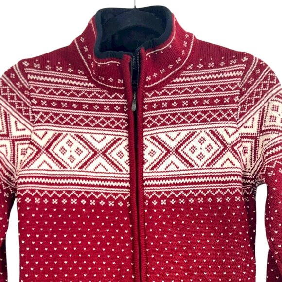 Dale of Norway Full Zip Cardigan Sweater Red XS Pre-Loved - Picture 2 of 5